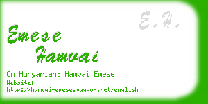 emese hamvai business card